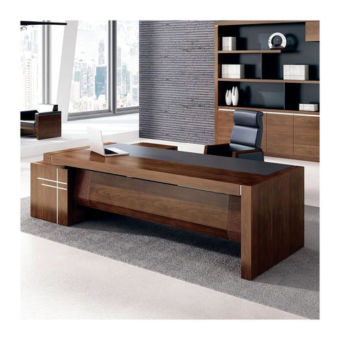 Foter Modern Executive Desks Attached Side Return Credenza & Cable Box, Offix Furniture