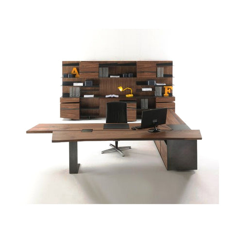 Planko Modern Executive Desks Attached Side Return Credenza & Cable Box, Offix Furniture