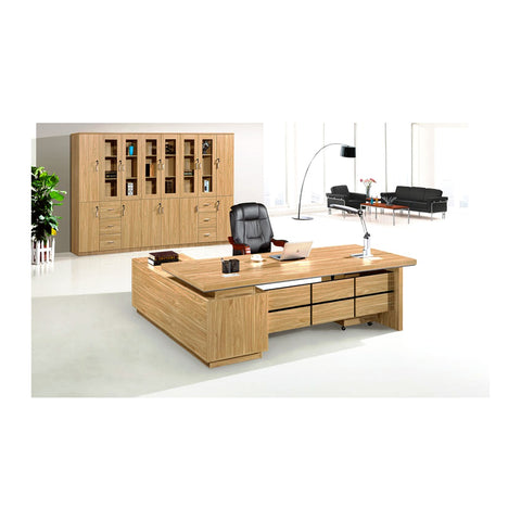 Valle Modern Executive Desks Attached Side Return Credenza & Cable Box, Offix Furniture