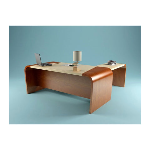Lidoen Modern Executive Desks Attached Side Return Credenza & Cable Box, Offix Furniture