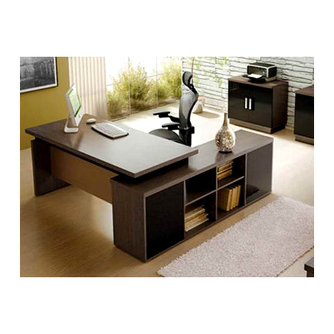 Lidois Modern Executive Desks Attached Side Return Credenza & Cable Box, Offix Furniture