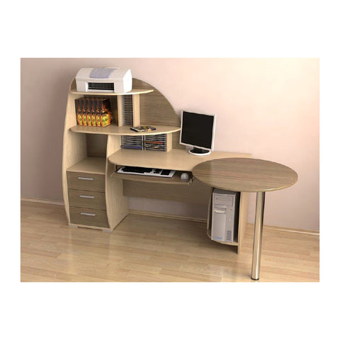 Round Study & Writing Desks Clean Worktop & Storage Utility Drawers, Offix Furniture