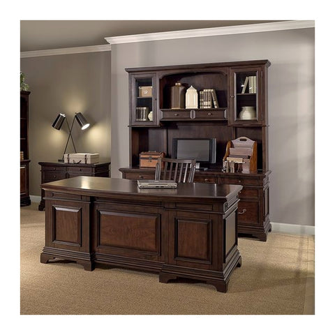 Kona Traditional Executive Desks Rich Wood Polish & Carved Profile Trim, Offix Furniture