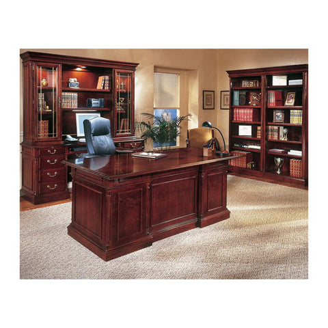 Ledaan Traditional Executive Desks Rich Wood Polish & Carved Profile Trim, Offix Furniture