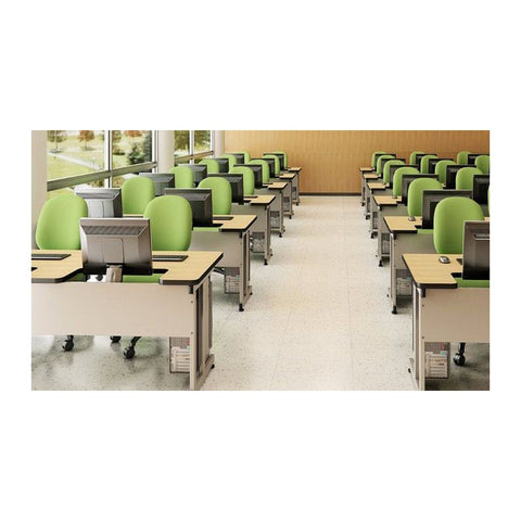 Castelli Classroom Desks & Dual Benches Integrated 2-Student Bench & Metal Frame, Offix Furniture