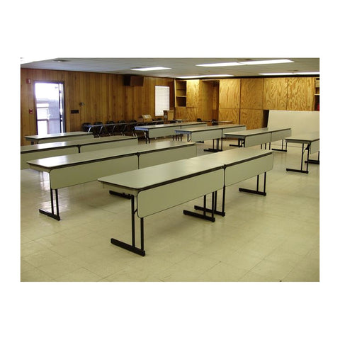 Viscount Classroom Desks & Dual Benches Integrated 2-Student Bench & Metal Frame, Offix Furniture