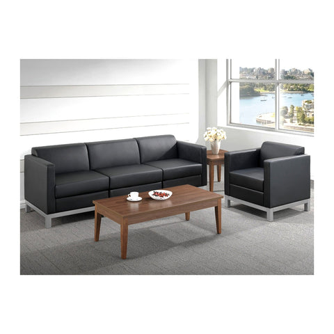 Compose Office Sofas (1/2/3 Seater) Acacia Wood Internal Frame & Leatherite, Offix Furniture