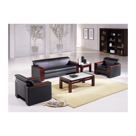 Spd Office Sofas (1/2/3 Seater) Acacia Wood Internal Frame & Leatherite, Offix Furniture