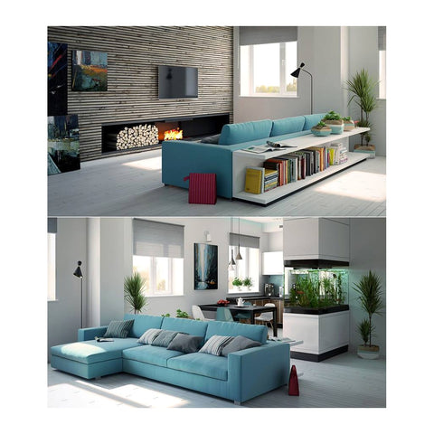 Blue Sectional & Modular Sofas L-Shape Corner Modular Seating Lounge, Offix Furniture