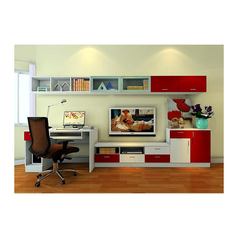 Rumpia Media Consoles & LCD Units Wall LCD Mount Panel & Low Credenza Unit, Offix Furniture