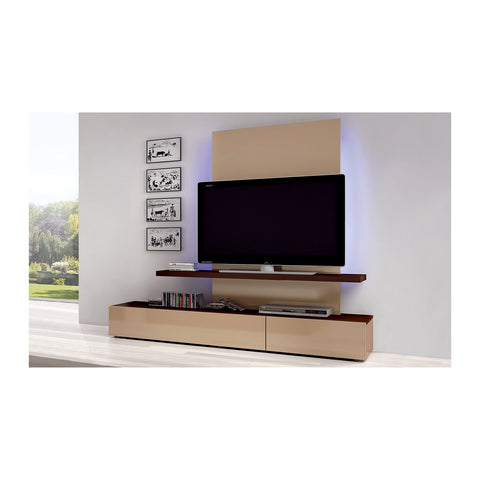 Rygo Media Consoles & LCD Units Wall LCD Mount Panel & Low Credenza Unit, Offix Furniture