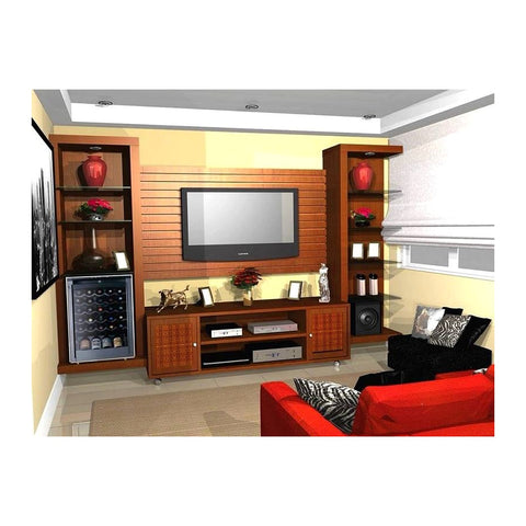 Mesair Media Consoles & LCD Units Wall LCD Mount Panel & Low Credenza Unit, Offix Furniture