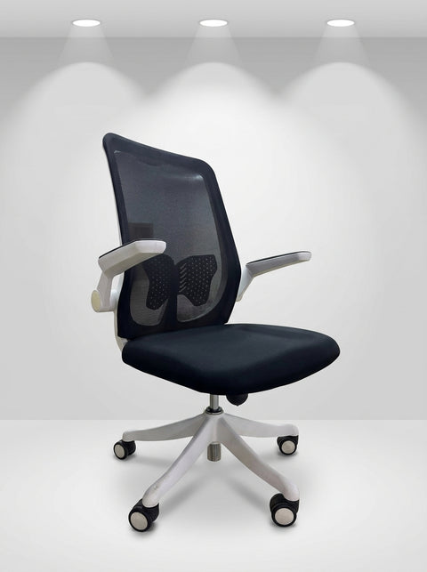 Vortex Mid-Back Task Chair – Slate Gray Mesh - Angle 1