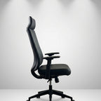 Titan High-Back Ergonomic Chair with Adjustable Headrest – Silver Gray - Angle 1