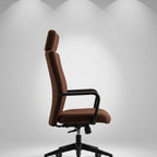 Presidential Leather Headrest Chair – Royal Burgundy & Chrome - Angle 1
