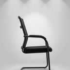 Kona Mesh Cantilever Visitor Chair – Obsidian Black - Angle 1