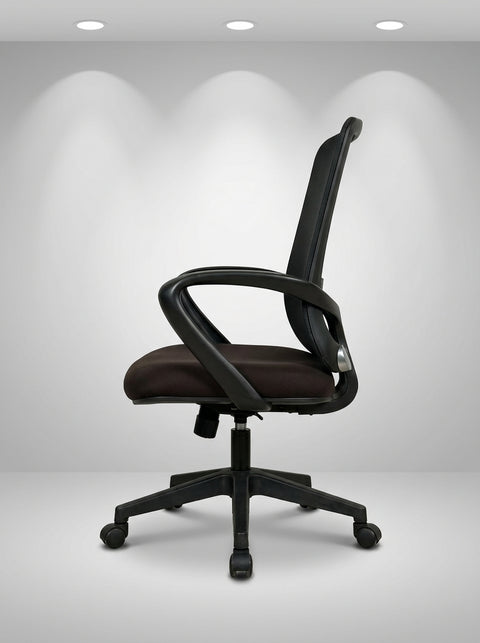 Solace Curved Back Mesh Office Chair – Onyx Black - Angle 1