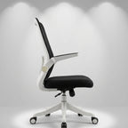 Nexus Ergonomic Mesh Chair with 90° Flip-Up Arms – Arctic White & Charcoal - Angle 1