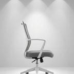 Stratus High-Back Executive Mesh Chair – Light Gray & Chrome - Angle 1