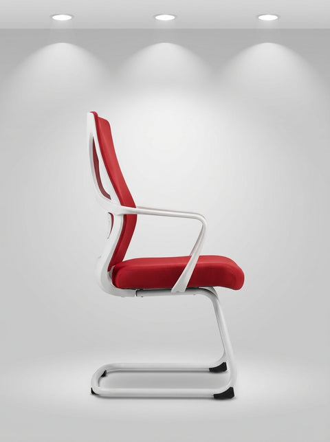 Verve Cantilever Visitor Chair – Bold Red - Angle 1