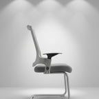 Kona Mesh Cantilever Visitor Chair – Cool Gray - Angle 1