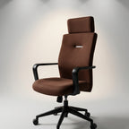 Presidential Leather Headrest Chair – Royal Burgundy & Chrome - Angle 2