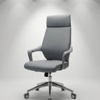 Stratus High-Back Executive Mesh Chair – Light Gray & Chrome - Angle 2