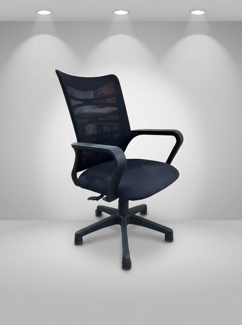 Solace Curved Back Mesh Office Chair – Onyx Black - Angle 2