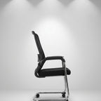 Kona Mesh Cantilever Visitor Chair – Obsidian Black - Angle 2