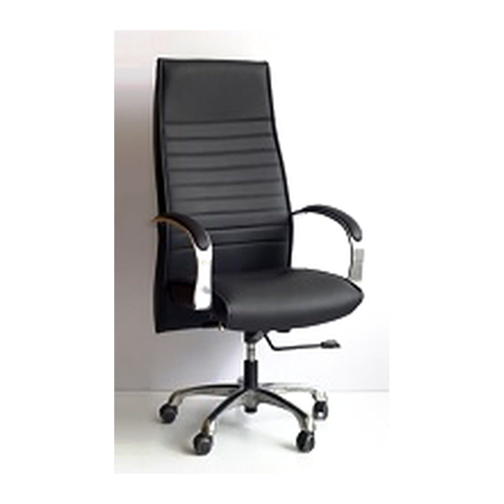 High Back Executive Chairs Alum (ALUM-BL) – Padded Arms & Hydraulic Base