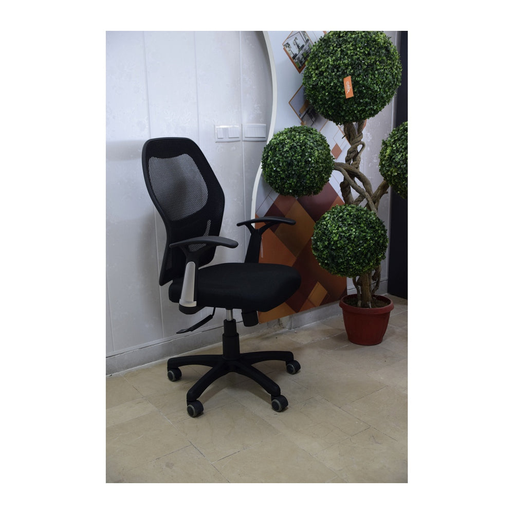 Medium Back Managerial Chairs Manal (MANAL-BL) – Breathable Mesh & Hydraulic Lift