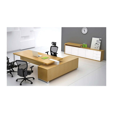 Aero Modern Executive Desks Attached Side Return Credenza & Cable Box, Offix Furniture