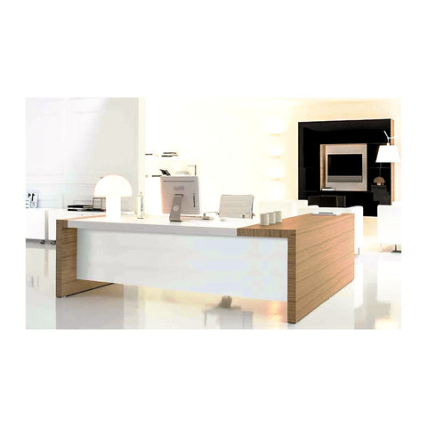 Biyo Modern Executive Desks Attached Side Return Credenza & Cable Box, Offix Furniture