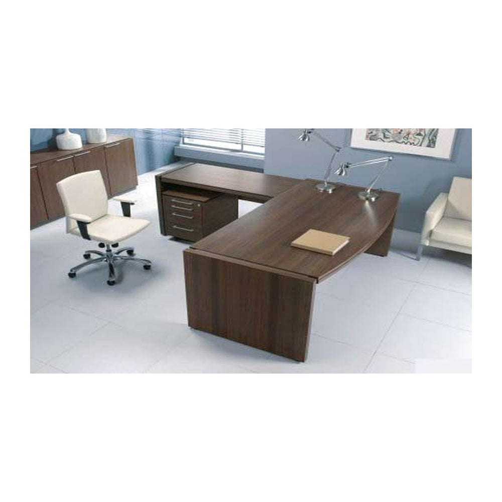 Modern Executive Desks Nordic (EMIRATES) – Attached Side Return Credenza & Cable Box
