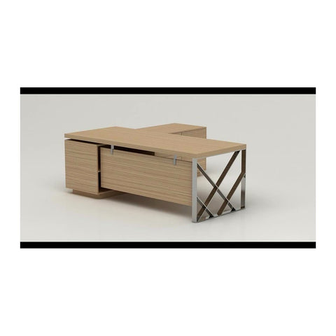 Linta Modern Executive Desks Attached Side Return Credenza & Cable Box, Offix Furniture