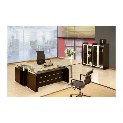 Nuovo Modern Executive Desks Attached Side Return Credenza & Cable Box, Offix Furniture