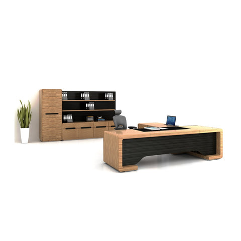 Omega Modern Executive Desks Attached Side Return Credenza & Cable Box, Offix Furniture