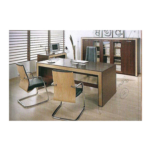 Lidoer Modern Executive Desks Attached Side Return Credenza & Cable Box, Offix Furniture
