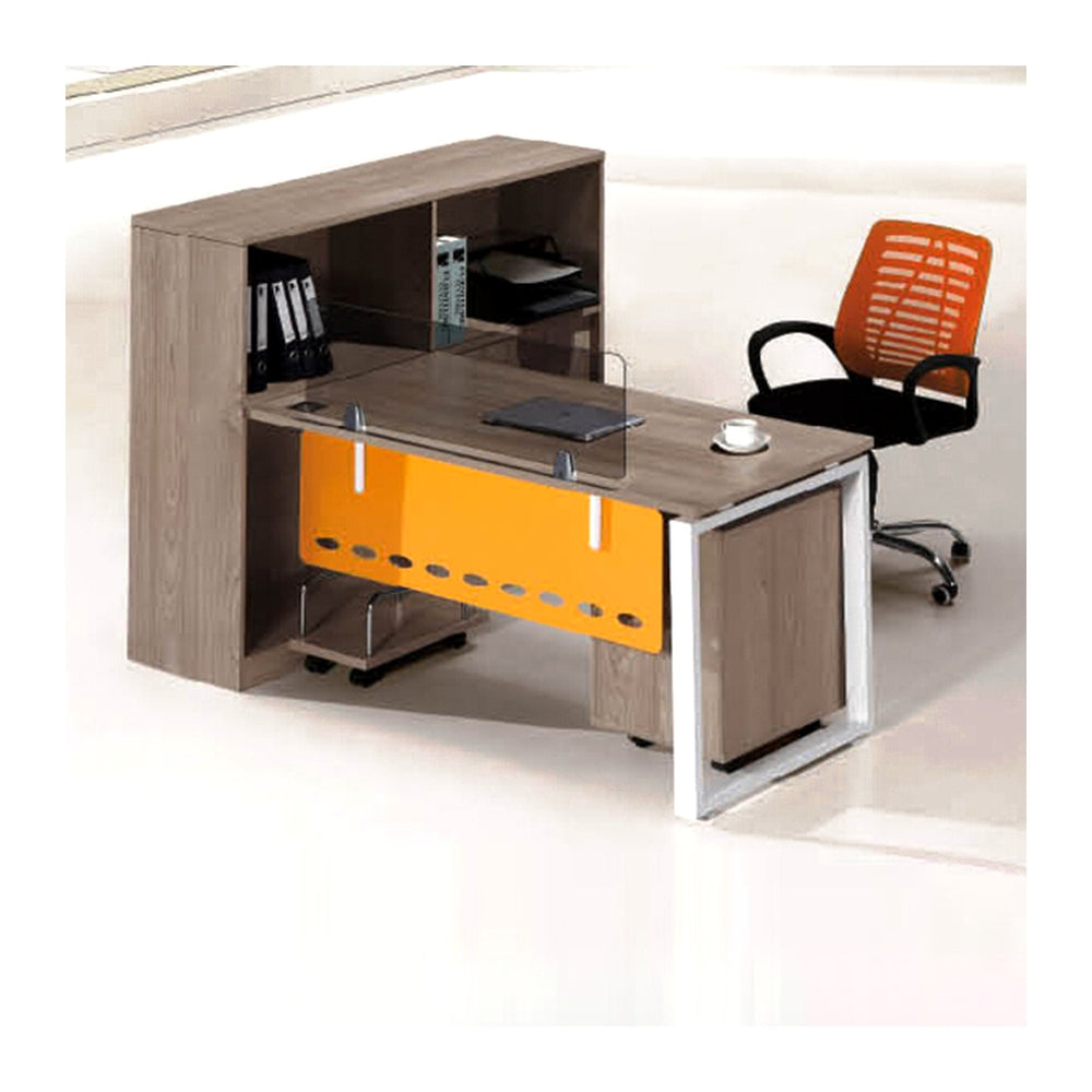 Modern Executive Desks Lidoent (093) – Attached Side Return Credenza & Cable Box