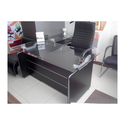 Lidoest Modern Executive Desks Attached Side Return Credenza & Cable Box, Offix Furniture