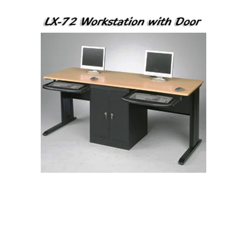 Brioa Computer Desks Keyboard Tray & CPU Tower Compartment, Offix Furniture
