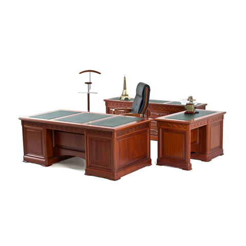 Titan Traditional Executive Desks Rich Wood Polish & Carved Profile Trim, Offix Furniture