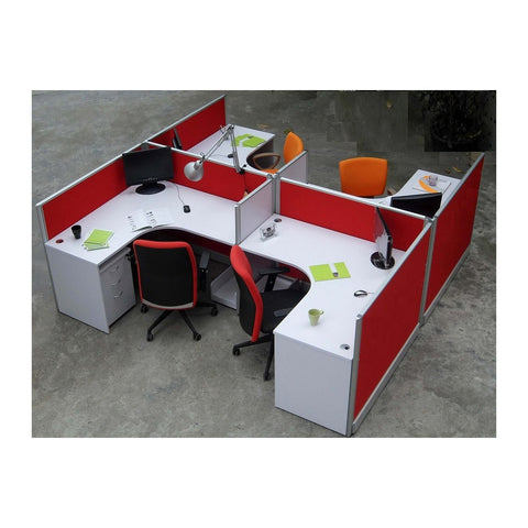 Rigel Modular Office Workstations Cluster Pod Layout & Acoustic Screen Dividers, Offix Furniture