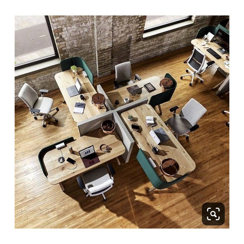 Fbaeffeebba Modular Office Workstations Cluster Pod Layout & Acoustic Screen Dividers, Offix Furniture