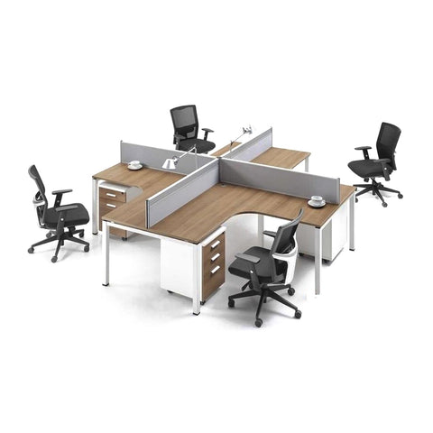 Aap Modular Office Workstations Cluster Pod Layout & Acoustic Screen Dividers, Offix Furniture