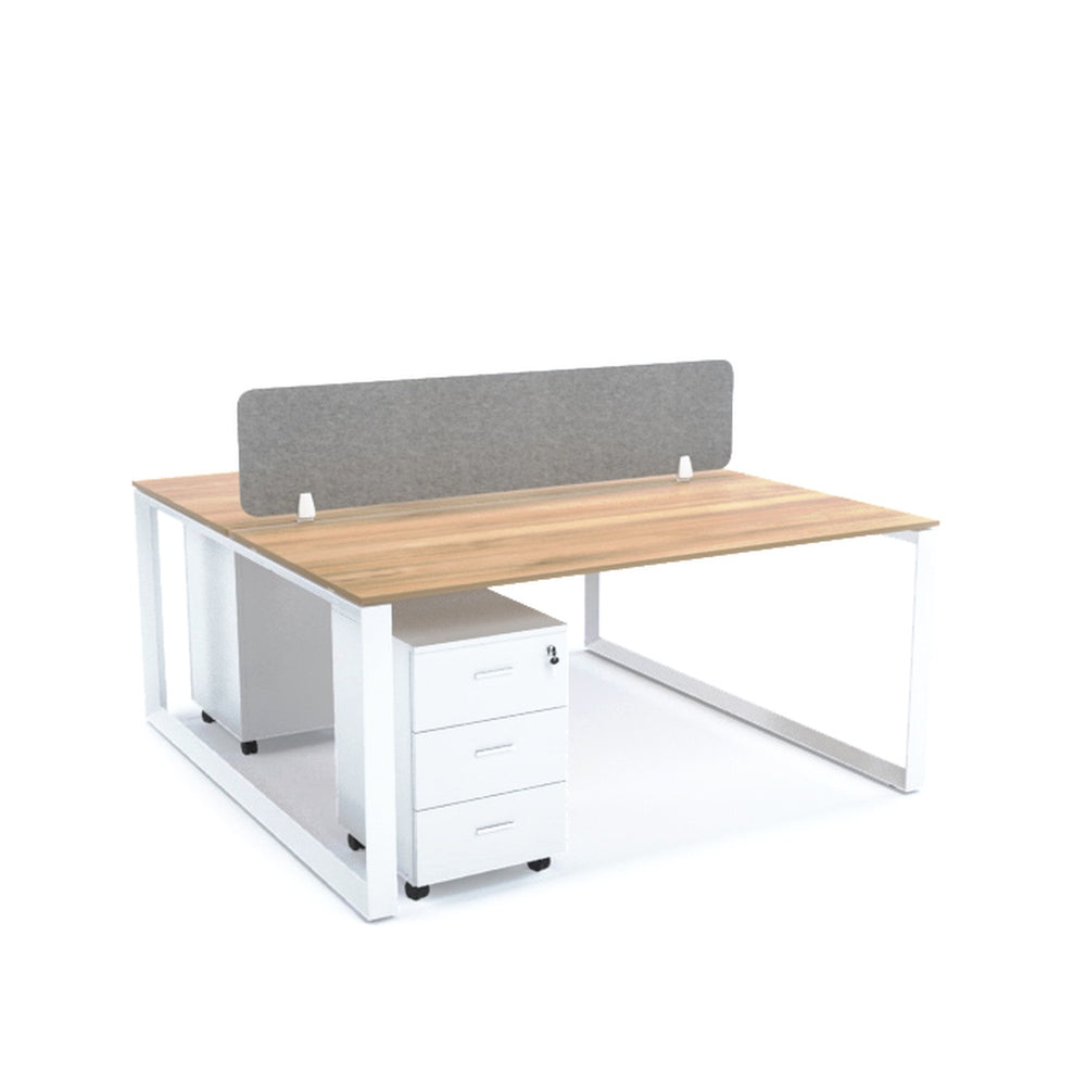 Modular Office Workstations Diamond (DIAMOND-Workstation-Cluster-of-2-Face-to-Face-updated-1) – Cluster Pod Layout & Acoustic Screen Dividers