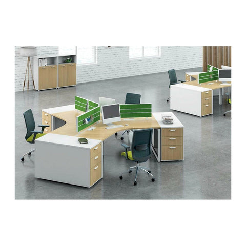 Viatec Modular Office Workstations Cluster Pod Layout & Acoustic Screen Dividers, Offix Furniture
