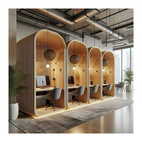 Dbafefcbdafa Modular Office Workstations Cluster Pod Layout & Acoustic Screen Dividers, Offix Furniture