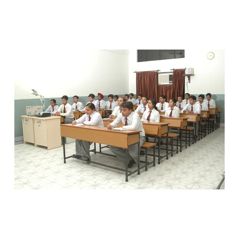 Monarch Classroom Desks & Dual Benches Integrated 2-Student Bench & Metal Frame, Offix Furniture