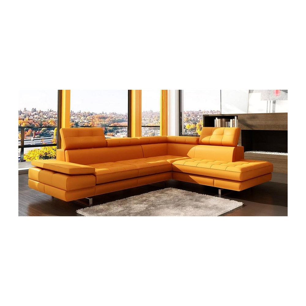 Sectional & Modular Sofas Onyxian (5057-modern-orange-sectional-sofa) – L-Shape Corner Modular Seating Lounge